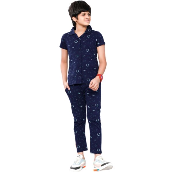 MESSI Boys Printed Collar Pant Set - Image 2