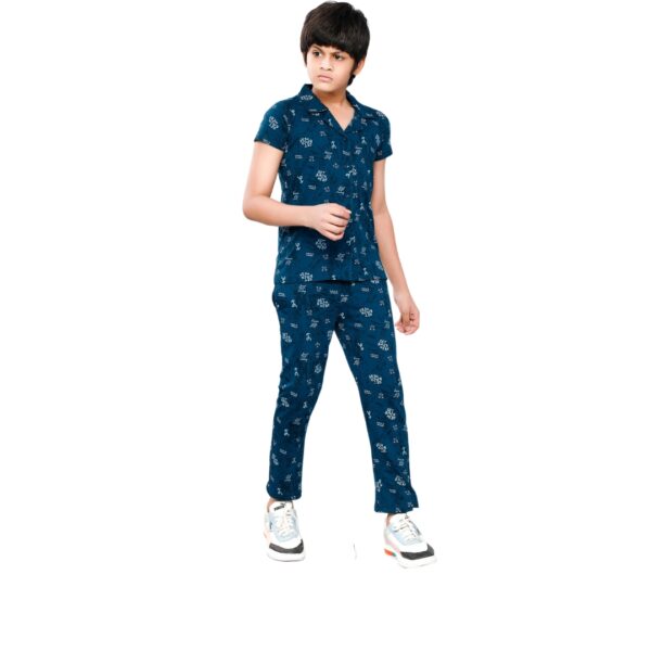 MESSI Boys Printed Collar Pant Set