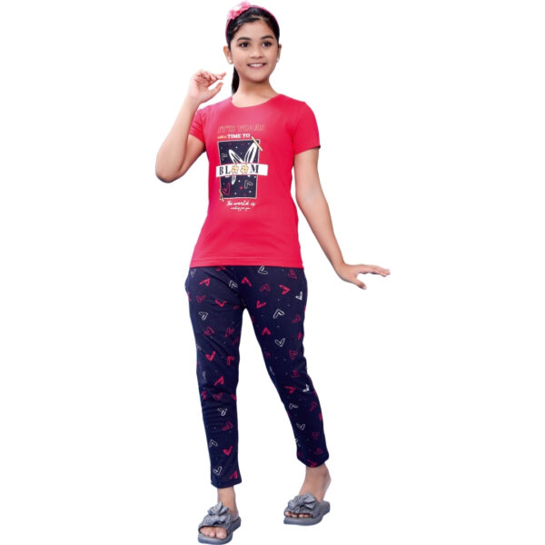 Yippy Girls Printed with Pocket Pant Set - Image 3