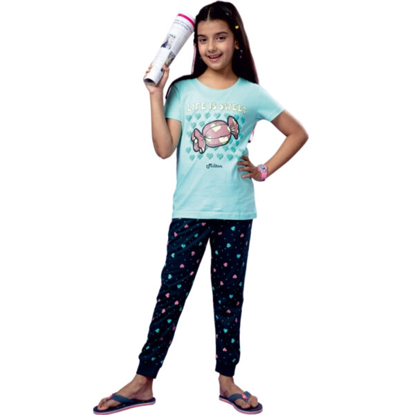 Katara Girls Printed Grip Pant Set - Image 5