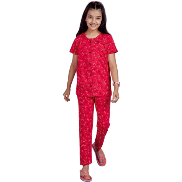 Oxy Girls Co-ord Printed Button with Pocket Pant Set - Image 6