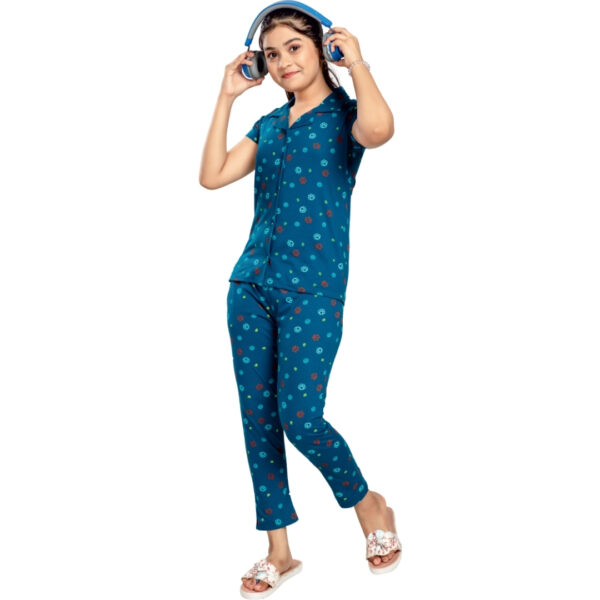 Elsa Girls Printed Collar with Pocket Pant Set - Image 6