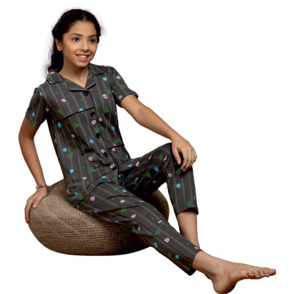 Panda Girls Fancy Printed with Pocket Pant Set - Image 3