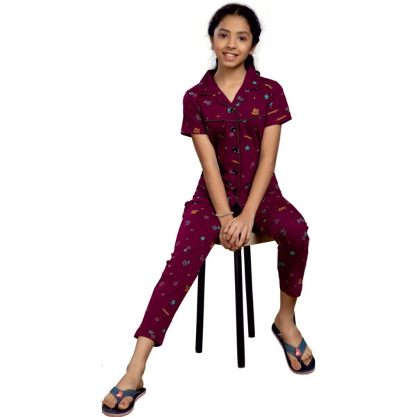Panda Girls Fancy Printed with Pocket Pant Set - Image 6