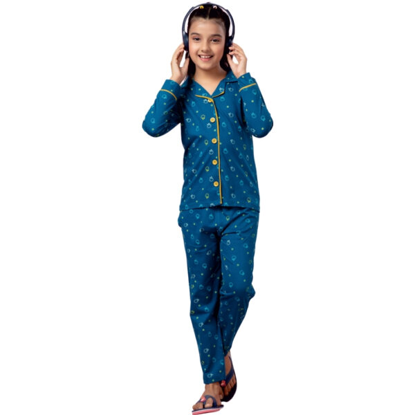 Fanta Girls F/S Printed Collar with Pocket Pant Set - Image 3