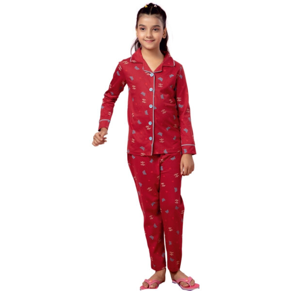 Fanta Girls F/S Printed Collar with Pocket Pant Set - Image 5