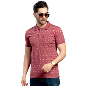 Pass Mens Printed Collar T Shirt