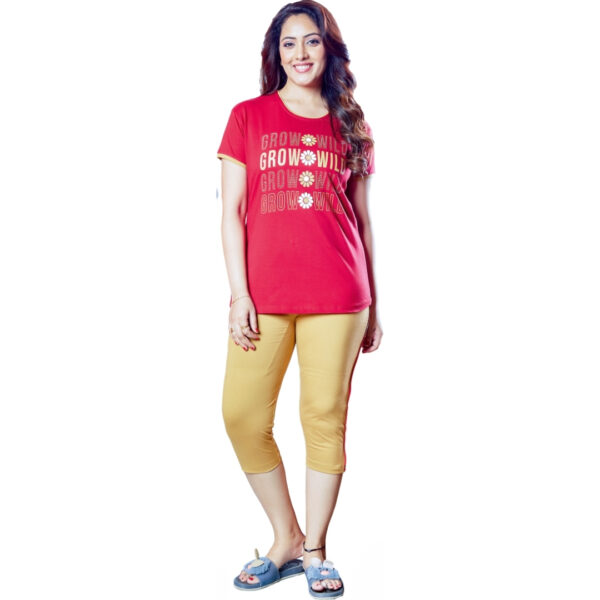 3010 Ladies Pyjama 3/4 Set (Pocket) - Image 2