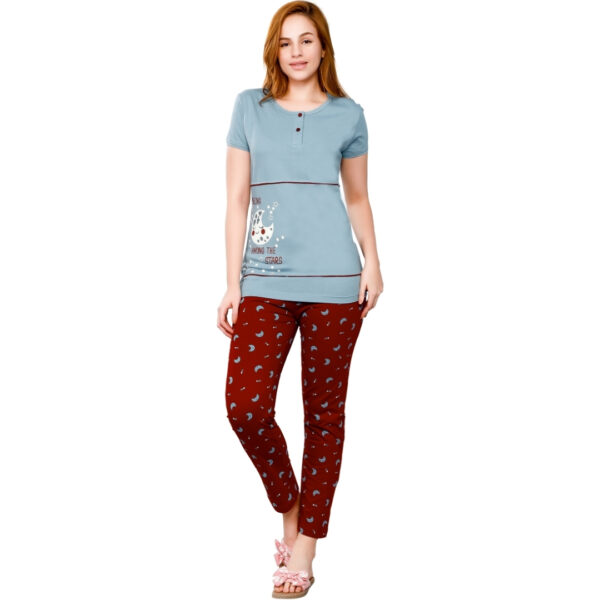 Luna Ladies Printed Pyjama Pant Set (Pocket) - Image 5