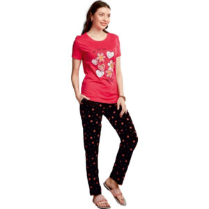 Silky Ladies Printed Pyjama Pant Set (Pocket)