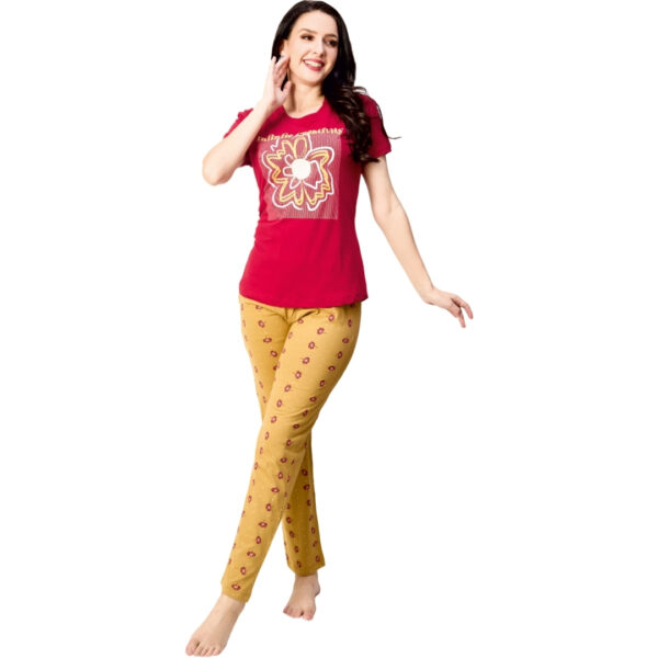 4030 Ladies Printed Pyjama Pant Set (Pocket) - Image 4
