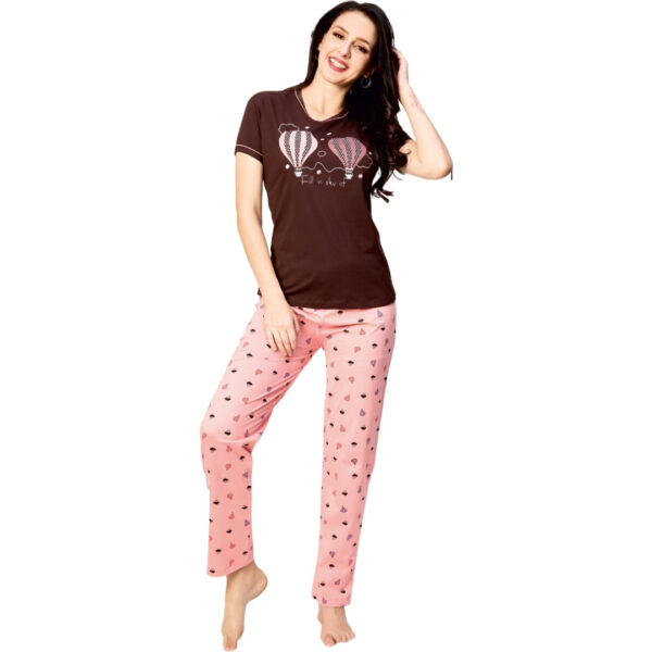 4030 Ladies Printed Pyjama Pant Set (Pocket) - Image 6