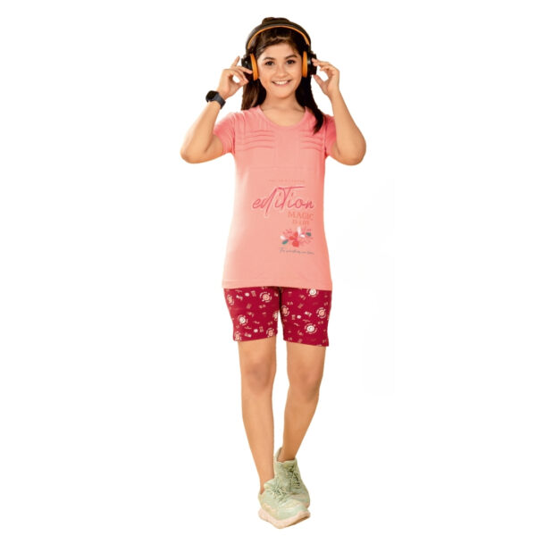 Swan Girls Fancy  Printed Shorts Set