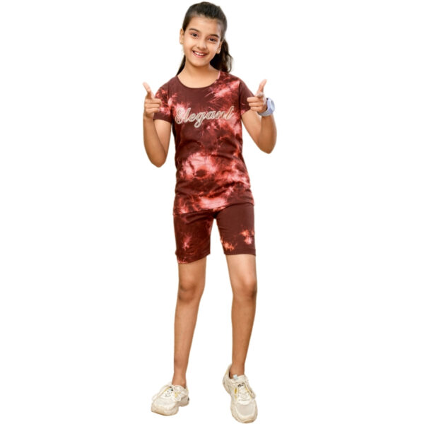 Solos Girls Tie & Dry Shorts Set