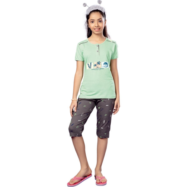Mia Girls Printed with Pocket 3/4th Set - Image 3